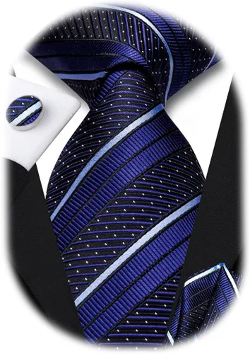Vista 258 de Hi-Tie Corbatas de seda para hombre, diseño de cachemira a rayas, con bolsillo, gemelos cuadrados, conjunto formal de negocios