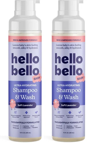 Vista 10 de Hello Bello Champú y gel de baño para niños, fórmula hipoalergénica suave, vegano y libre de crueldad, aroma cremoso de coco, 10 onzas líquidas