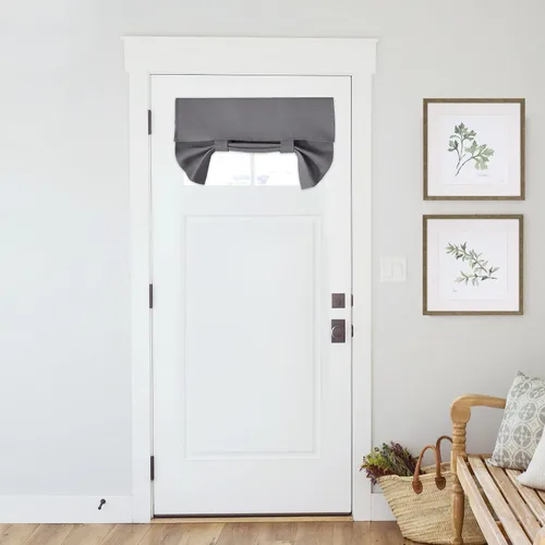 Vista 51 de PONY DANCE Cortinas de luz lateral, persianas opacas con aislamiento térmico para puerta francesa, puerta de vidrio de patio, 12 pulgadas de ancho x