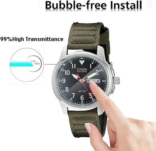 Vista 5 de Protector de pantalla de vidrio templado para Citizen BM8180-03E, 0.012 in 2.5D de alta definición 9H, protector de pantalla transparente prémium