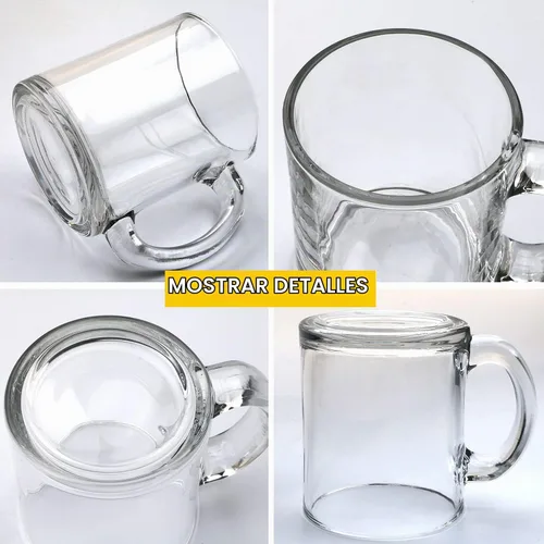 Vista 3 de Accguan Juego de tazas de café de cristal, paquete de 8 unidades, 12 onzas con mango conveniente, vasos de té para bebidas calientes/frías