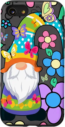 Vista 18 de Floral Daisy Flower Pattern with Butterflies Funny Gnome Case for iPhone 17