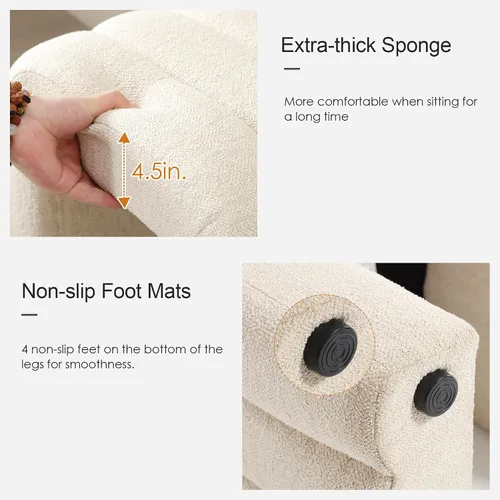 Vista 5 de Taburete otomano multifuncional, reposapiés para sofá, taburete de tocador moderno para sala de maquillaje, sala de estar y entrada, taburete