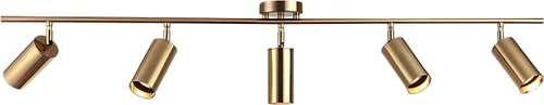 Vista 9 de BOKT Kit de iluminación LED moderna de riel de 1 luces, accesorios de foco de oro cepillado, montaje en techo de latón mate para interiores, lámpara
