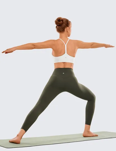 Vista 6 de CRZ YOGA Leggings de entrenamiento para mujer con sensación de desnudez cepillada de 25 pulgadas, pantalones de yoga de compresión de cintura alta