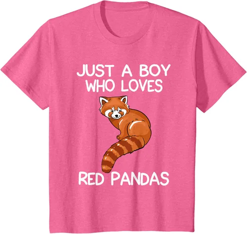 Vista 37 de Just A Boy Who Loves Red Pandas Gift - Camiseta con diseño de panda roja, Negro, S