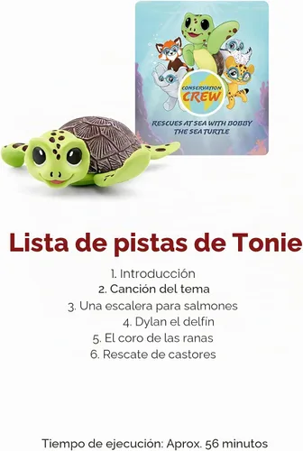 Vista 5 de Tonies Bobby The Sea Turtle - Figura de juguete de audio de Conservation Crew