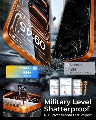 Vista 3 de Paquete de 2+2 protectores de pantalla para iPhone 17 Pro Max, con protector de lente de cámara
