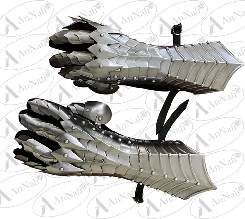 Vista 7 de AnNafi Guanteletes de fantasía SCA Armor Guanteletes Guantes de hierro Guantes de armadura medievales totalmente funcionales hechos a mano
