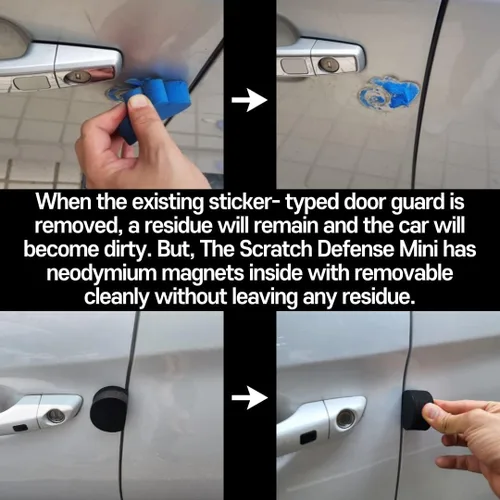 Vista 5 de Scratch Defense Mini 2 unidades, protector de golpes para puerta de automóvil, protector magnético extraíble para borde de puerta de automóvil