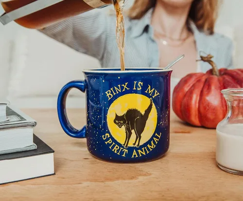 Vista 4 de Disney Hocus Pocus Binx Is My Spirit Animal - Taza de cerámica de 20 onzas para cámper Taza de café de viaje sin BPA para expreso, té