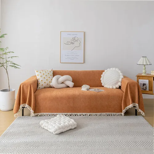 Vista 21 de HANDONTIME Fundas de Sofá Sillón Funda de Sofá Boho para Perros Caqui Funda de Sofá con Borlas Silla Reclinable Funda de Futón Lavable 1 Cojín Sofá