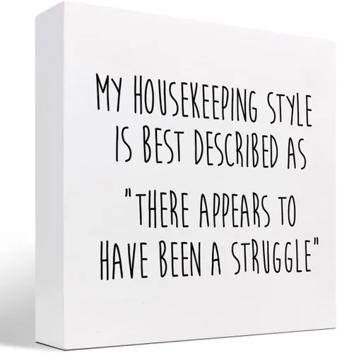 Vista 12 de Letrero de madera con texto en inglés «Home is Where My Boys Are », regalos para la nueva mamá, ideas divertidas para el día de la madre, con cita