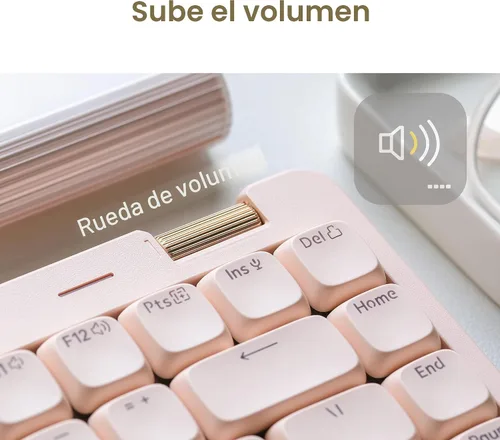 Vista 8 de Flow Lite - Teclado mecánico de perfil bajo de 84 teclas, teclado inalámbrico recargable 75% intercambiable con receptor 2.4G, Bluetooth y conexión