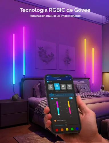 Vista 6 de Govee Glide - Luces de pared, luz LED RGBIC, luz inteligente para juegos compatible con SmartThings, barra de luces RGB, luces de pared LED