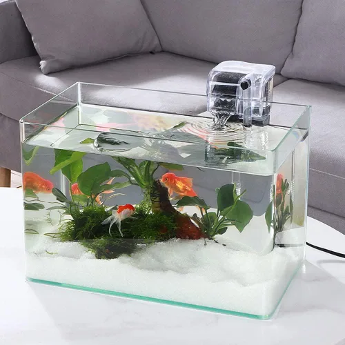 Vista 7 de HIERYAN Filtro pequeño para acuario para pecera, filtro para colgar en el filtro de acuario, pequeño filtro sumergible para tanque de peces colgante