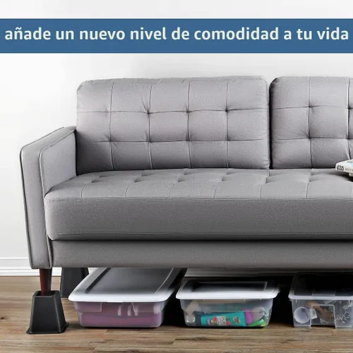 Vista 7 de Home It Elevadores de cama ajustables, elevación en 3, 5 u 8 pulgadas, elevadores de muebles apilables resistentes que soportan 1,300 libras