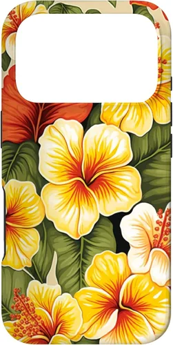 Vista 30 de Hawaiian Tropical Yellow Red Hibiscus Plumeria Case for iPhone 17
