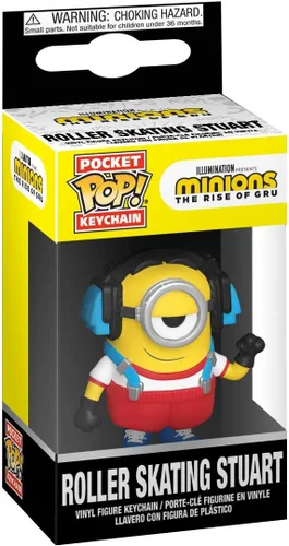 Vista 2 de Funko Pop! Llavero Minions The Rise of Gru - Stuart de patinaje sobre ruedas, multicolor
