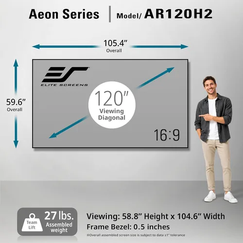 Vista 6 de Elite Screens - Serie Aeon Material CineGrey Blanco