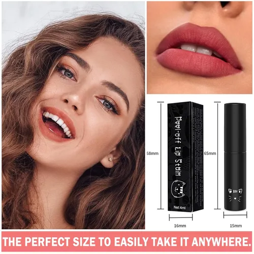 Vista 5 de Peel Off Lip Stain Lip Tint Matte Liquid Lipstick - 01