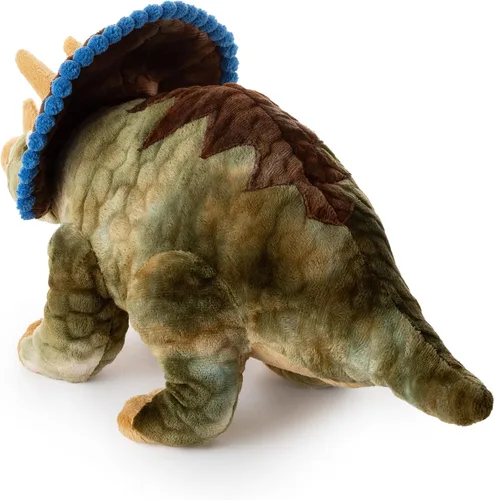 Vista 4 de The Petting Zoo Triceratops - Peluche de peluche, regalo para niños, animales de dinosaurio, juguete de peluche de dinosaurio Triceratops, 16