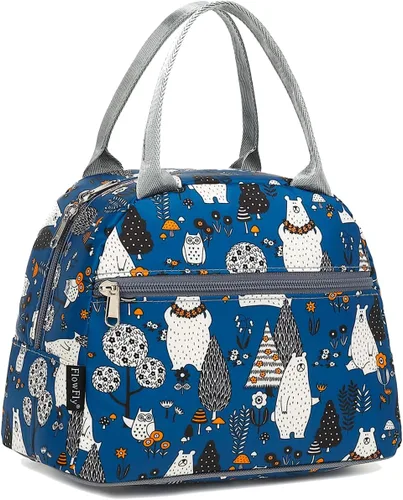 Vista 29 de Bolsa de almuerzo aislada FlowFly - Bolsa de asas organizadora para mujeres/hombres, Alpaca
