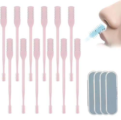 Vista 12 de Cortador de pelo nasal portátil, esencial de viaje para hombres y mujeres, herramientas de eliminación de vello de fosas nasales de doble cara
