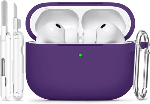 Vista 18 de Funda para AirPods Pro 3 (2025), funda protectora de silicona suave compatible con Estuche Apple AirPods Pro de 3ª generación con kit de limpieza