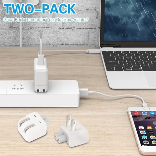 Vista 7 de Adaptador de pared para Mac, cable de carga Duckhead de EE. UU., cabezal de pato estándar para MacBook, iBook, iPhone, iPod adaptador de corriente