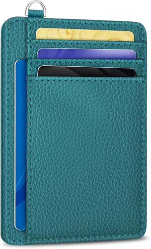 Vista 25 de Yonlevres Cartera delgada para tarjetas de crédito, cartera RFID para mujer, bolsillo frontal, soporte para tarjetas pequeñas, estuche para tarjetas
