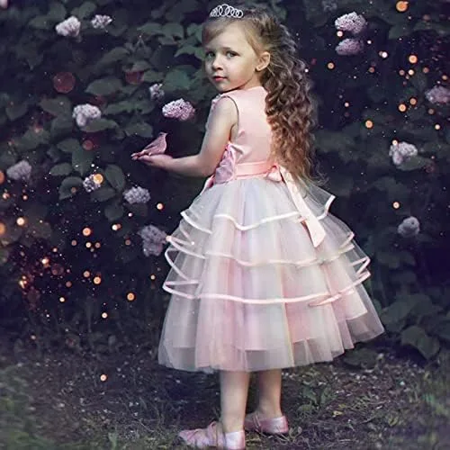 Vista 4 de TTYAOVO Girl Flower Pageant Princess Party Tulle Dress