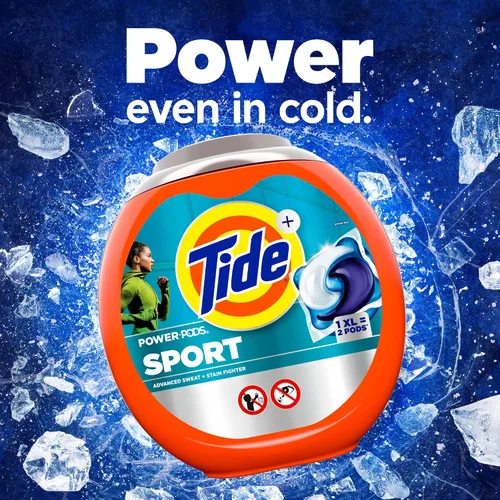 Vista 5 de Tide Power Pods - Cápsulas de detergente para ropa deportiva, 18 unidades, avanzado para sudor + combatiente de manchas