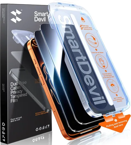 Vista 24 de SMARTDEVIL Paquete de 2 protectores de pantalla para iPhone 12 Mini, vidrio templado, película transparente HD, fácil instalación, sin polvo y sin