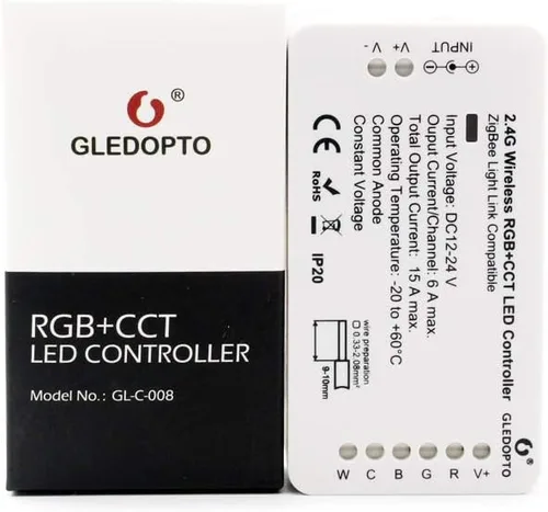 Vista 6 de GLEDOPTO Zigbee - Controlador RGBW RGBCCT 5 en 1 de tira de luz LED, compatible con SmartThings Hub, dispositivo Zigbee Zll Link Amazon Alexa Echo