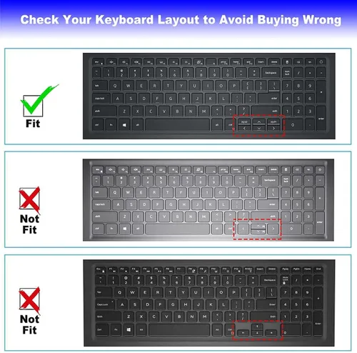 Vista 2 de Cubierta de teclado para Dell Inspiron 15.6 17.3 15 17 3501 3505 5501 5502 5505 5508 5584 5590 5590 5593 5598 7590 7591 7501 7506 7700 6 779 0