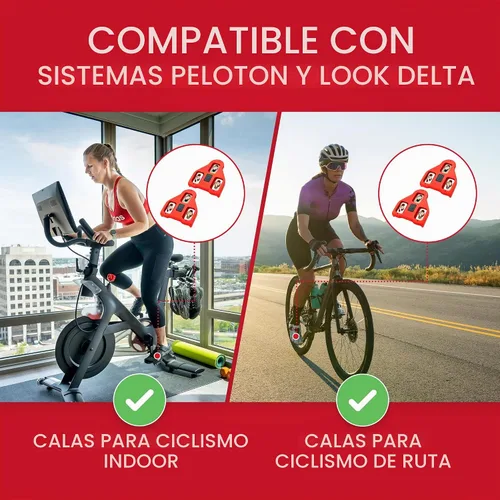 Vista 6 de Tacos de repuesto para bicicleta compatibles con zapatos Peloton y pedales Look Delta