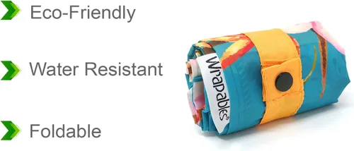 Vista 5 de Wrapables Bolsa de compras reutilizable grande con bolsa exterior