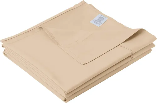 Vista 20 de Sábana Plana de Algodón Individual Solamente, Sábana Superior de 600 Hilos 100% Algodón Egipcio 1 Pieza, Sábanas Planas Frescas y Transpirables Beige
