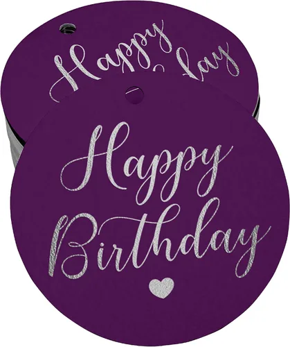 Vista 56 de Etiqueta de papel para colgar con texto en inglés «Happy Birthday» (50 unidades)