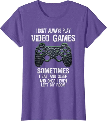Vista 29 de Funny Gamer Video Games - Camiseta para niños y adolescentes, ajuste clásico, color negro, mezcla de algodón, Negro