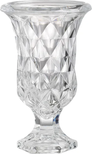 Vista 8 de Florero decorativo de vidrio de estilo antiguo de 9.4 pulgadas con patrón de diamante