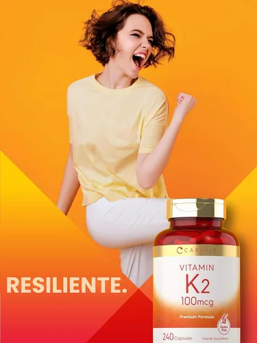 Vista 7 de Suplemento de vitamina K2 Carlyle 100 mcg K2 MK-4 240 cápsulas Sin OGM y sin gluten Sin OMG y sin gluten