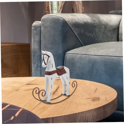 Vista 8 de BESPORTBLE Figuras de animales en miniatura Pequeño adorno de caballo de madera Caballo Decoración Woodsy Antigua Decoración Retro Accesorios