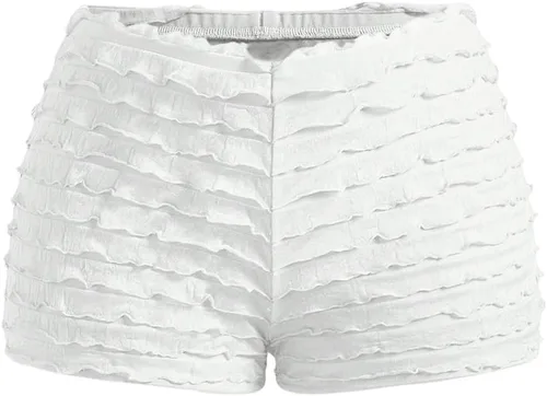 Vista 8 de SHENHE Pantalones cortos con volantes para mujer, lindos Bloomers de tiro Negro