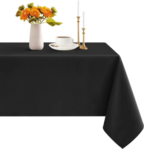 Vista 20 de Romanstile Mantel rectangular – Impermeable y resistente a las arrugas, mantel de poliéster lavable para cocina, comedor, fiesta, boda, uso en Beige