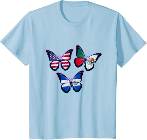 Vista 13 de Multiculti Heritage. Camiseta El Salvador México y Estados Unidos