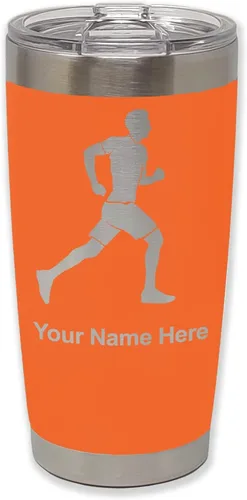 Vista 35 de LaserGram Personalized 20oz Tumbler, Running Man (Black)