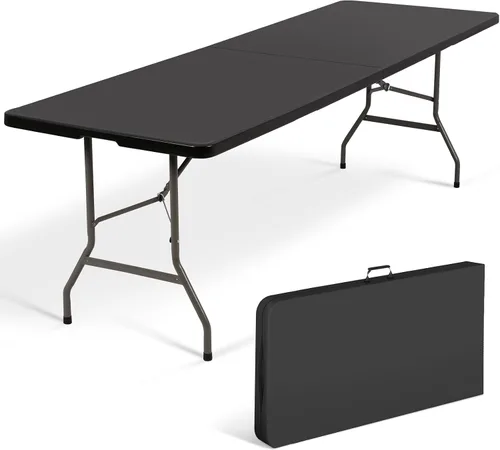 Vista 13 de Mesa Plegable de 4 Pies de Altura Ajustable con Asa Incorporada, Mesa Plegable Portátil de Servicio Pesado de 4 Pies con Patas de Acero