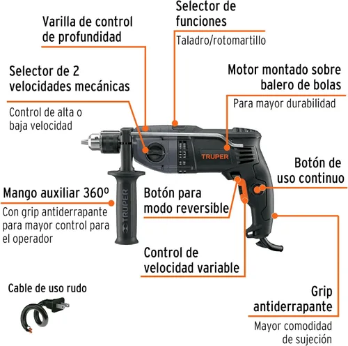 Vista 2 de Industrial 1/2 Rotomartillo 900 W
